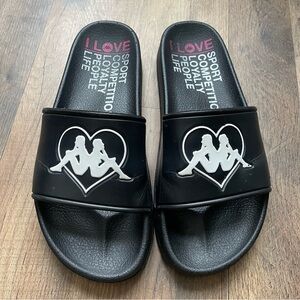 Kappa Black Unisex Sporty Slide Sandals